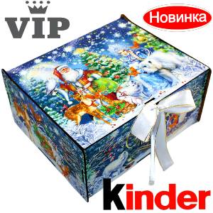 Сладкий подарок на Новый Год в картонной упаковке весом 1200 грамм по цене 2223 руб в Брянске