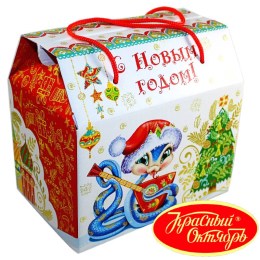 Детский новогодний подарок в картонной упаковке весом 950 грамм по цене 1108 руб в Брянске
